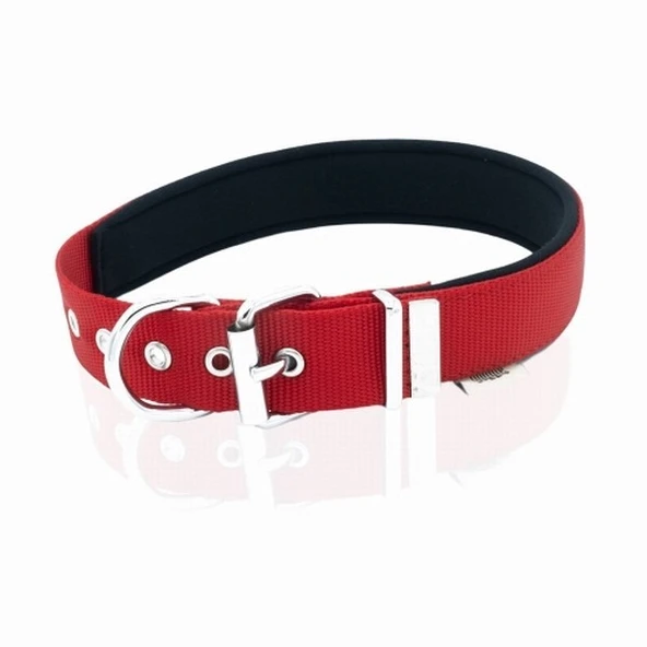 Doggie Konfor Dokuma Köpek Boyun Tasması Kırmızı 3x47 55 Cm - 3