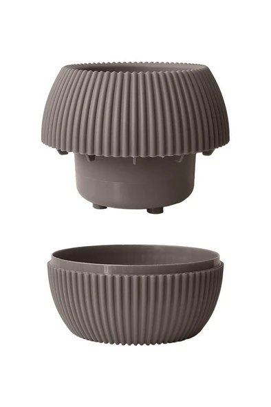 Omnipazar KRS-362 Plastik Mercan Kaktüs Saksı 0.35 Litre Soft Kahverengi 6 Adet - Resim 3