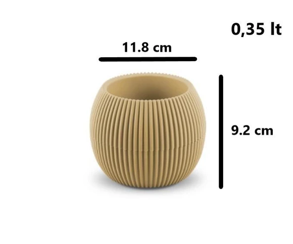 Omnipazar KRS-362 Plastik Mercan Kaktüs Saksı 0.35 Litre Soft Sarı 6 Adet - 2