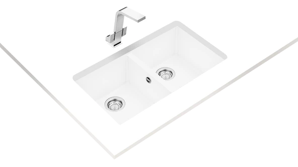 115260028-Teka Square 760 Tg Arctic White Granit Eviye - Resim 2