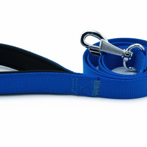 Doggie Konfor Klasik Dokuma Köpek Gezdirme Tasması Royalblue 2,5x120 Cm - Resim 3