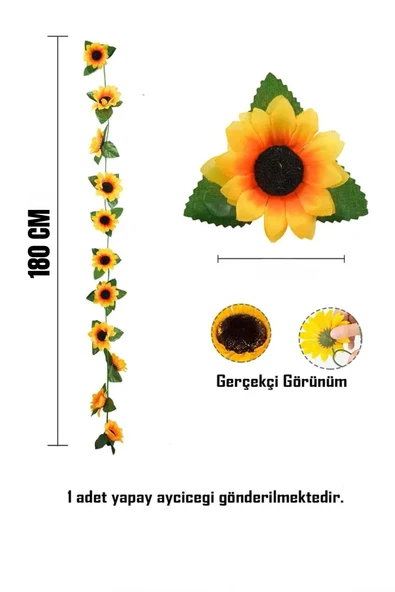 Sarmaşık Ayçiçeği Yapay Sarmaşık Çok Renkli 180 Cm - Resim 2