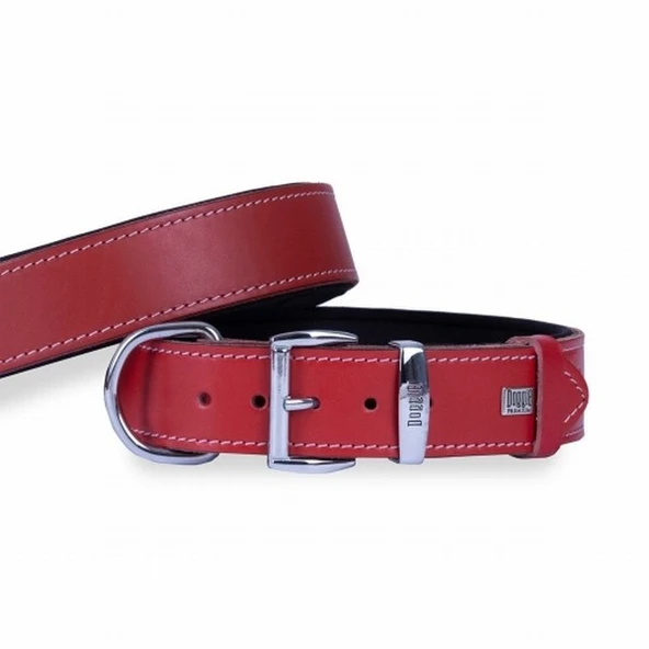 Doggie Konfor Deri Köpek Boyun Tasması Kırmızı 4x57 65 Cm ürün görseli