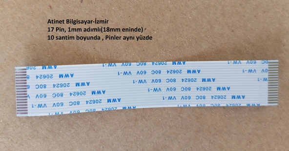 Awm 20624 80C 60V Vw-1 Flex Kablo 17 pin 1mm adımlı, 10 santim 17-1-10A ürün görseli 1