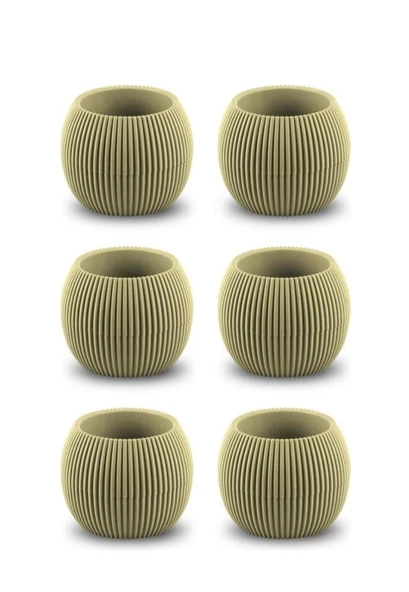 Omnipazar KRS-362 Plastik Mercan Kaktüs Saksı 0.35 Litre Soft Sarı 6 Adet