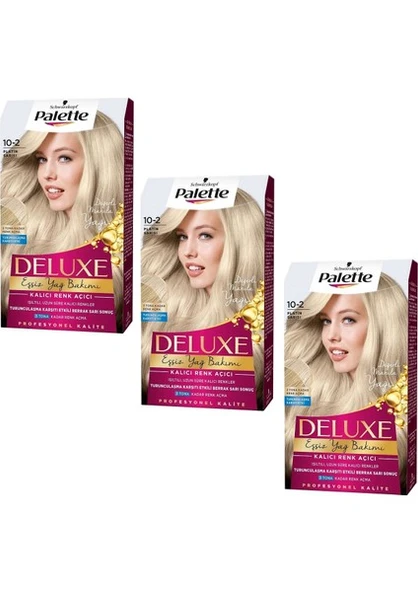 Palette Deluxe Saç Boyası 10-2 Platin Sarısı 3'lü Set - 1