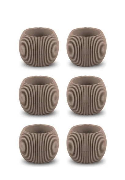 Omnipazar KRS-362 Plastik Mercan Kaktüs Saksı 0.35 Litre Soft Kahverengi 6 Adet ürün görseli