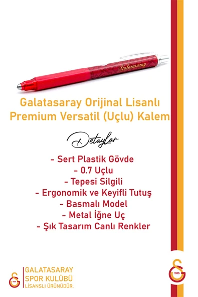 Galatasaray Orijinal 24/25 Parçalı 5 Yıldızlı Forma Uçlu Kalem + Bileklik Set Aslan Baskı Ahşap Kutu - Resim 5