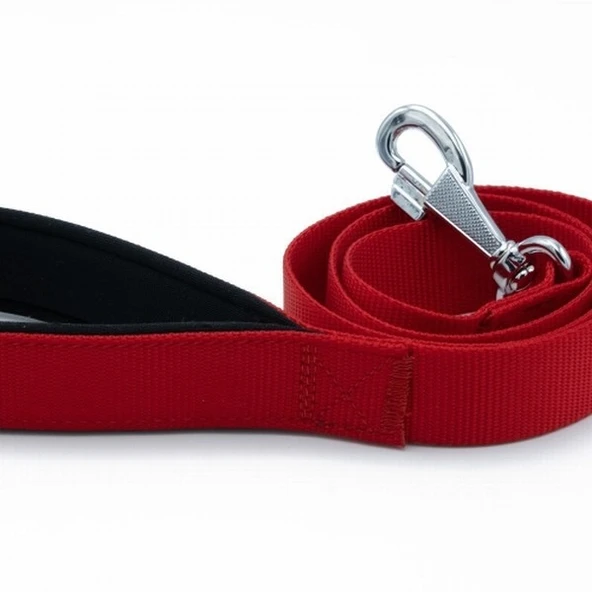 Doggie Konfor Klasik Dokuma Köpek Gezdirme Tasması Kırmızı 3x100 Cm - Resim 3