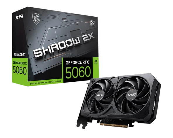 MSI VGA GEFORCE RTX 5060 TI 8G SHADOW 2X OC PLUS RTX5060 TI 8GB GDDR7 128B DX12 PCIE 5.0 X16 (3XDP 1XHDMI) ürün görseli 1