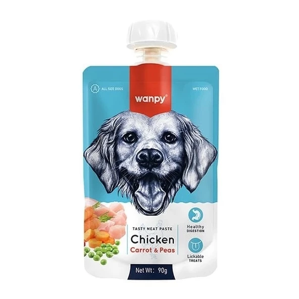 Wanpy Taze Tavuklu ve Havuçlu Et Ezmesi Doğal Köpek Ödülü 90 Gr - 1