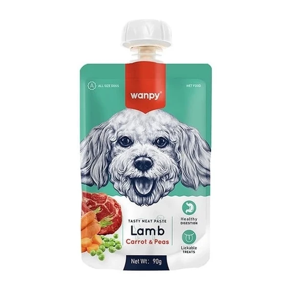 Wanpy Taze Kuzu Etli ve Havuçlu Et Ezmesi Doğal Köpek Ödülü 90 Gr - 1