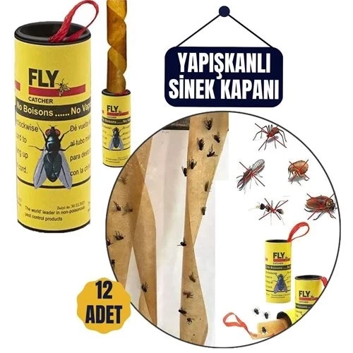 12 Adet Yapışkanlı Sinek Kapanı 74 cm - 2