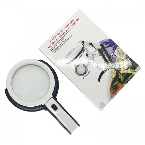 2x5x120mm   10 Ledli  Masaüstü Büyüteç - 2