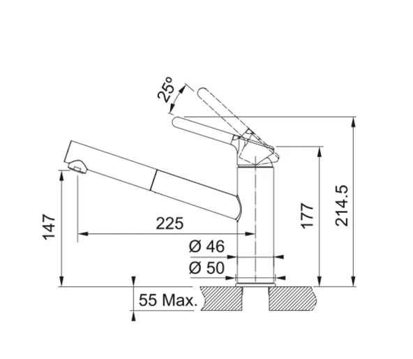 115.0623.057-Franke Orbit Doccia Nero Armatür - Resim 2