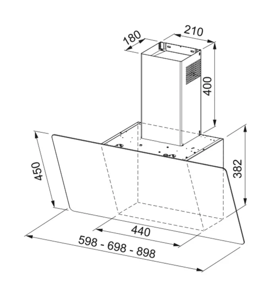 330.0516.054-Franke Fpj V 615 V Bk/Ss A 60 Cm Siyah Davlumbaz ürün görseli