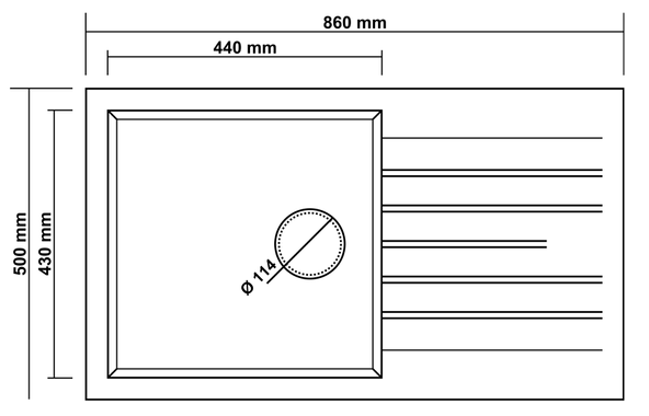 Opal Um-86 Xl Granit Eviye Stone Grey - Resim 2