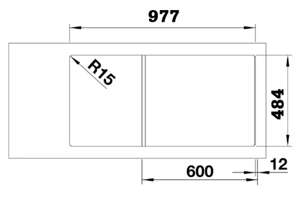 124172-Nuevo Lıberta 6 S Çift Yönlü Siyah Seramik Eviye - Resim 4