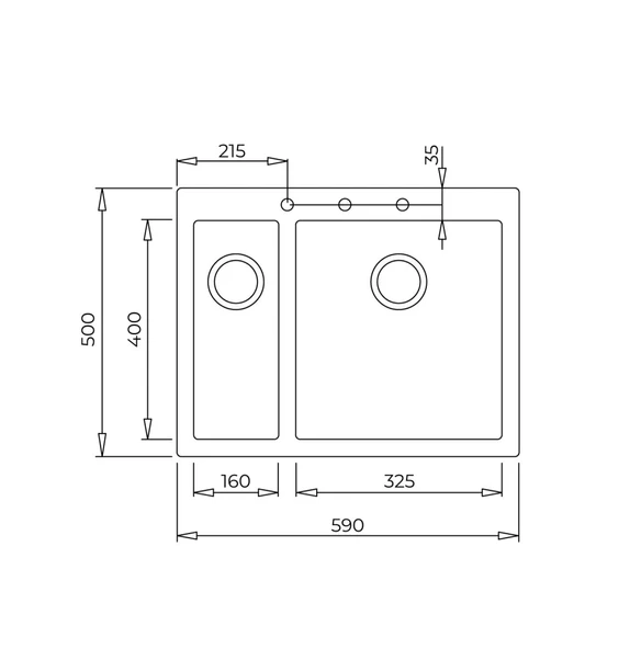 115260023-Teka Forsquare 590 Tg Arctic White Granit Eviye - Resim 3