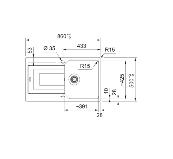 114.0688.484-Franke Urban Ubg 611-86 Avena Granit Eviye - Resim 2