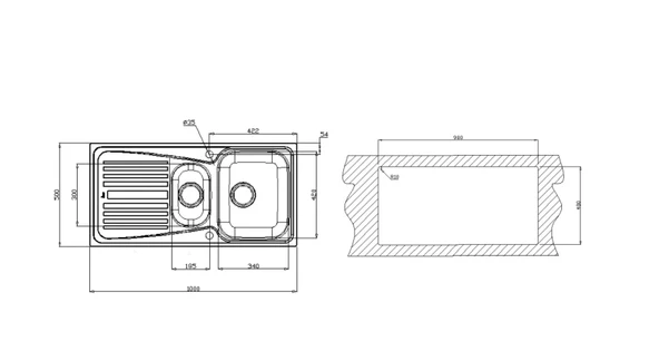 40109787-Teka Infant 60 Düz Sağ Çelik Eviye ürün görseli