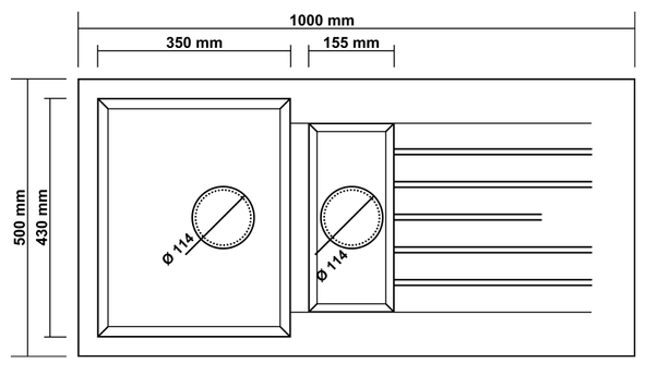 355.022.117-Opal Um-100 Xl Granit Eviye (Stone Grey) - Resim 2