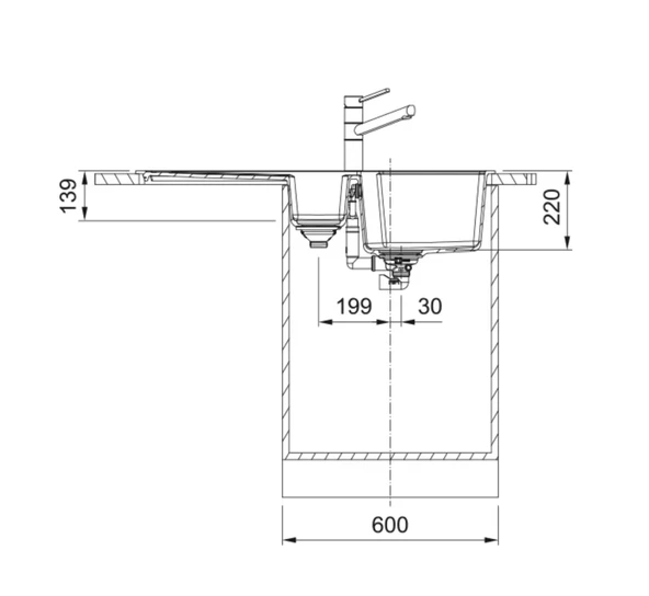 114.0688.458-Franke Urban Ubg 651-100 Avena Granit Eviye - Resim 3