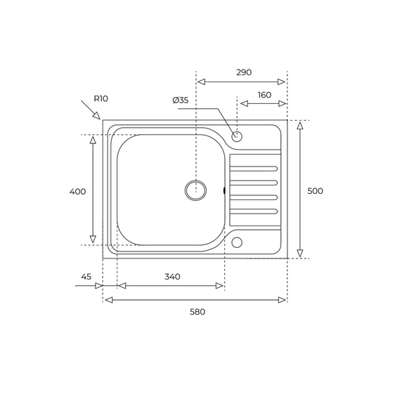 40133221-Teka Classic 580.500 Sol Çelik Eviye - Resim 2