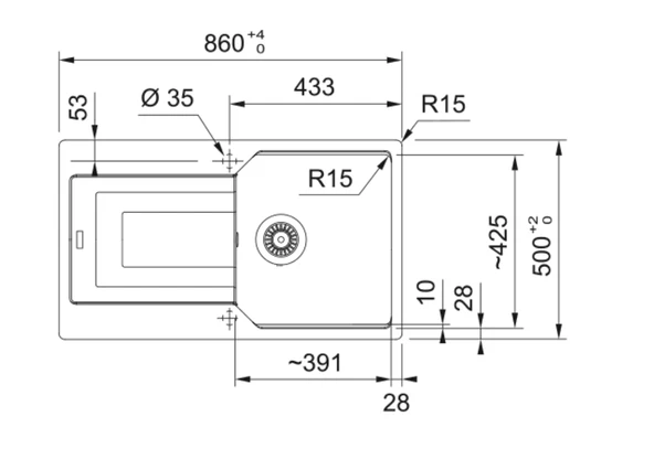 114.0688.482-Franke Urban Ubg 611-86 Bianco Granit Eviye - Resim 2