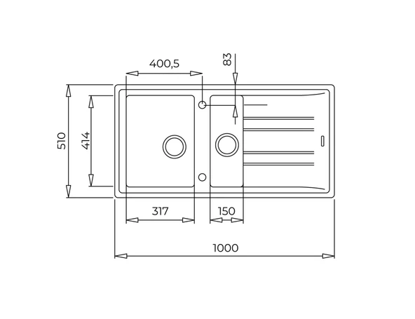 115360007-Teka Stone 60 B-Tg Metallic Grey Granit Eviye - Resim 3