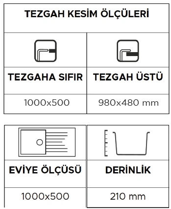 355.022.117-Opal Um-100 Xl Granit Eviye (Stone Grey) - Resim 3