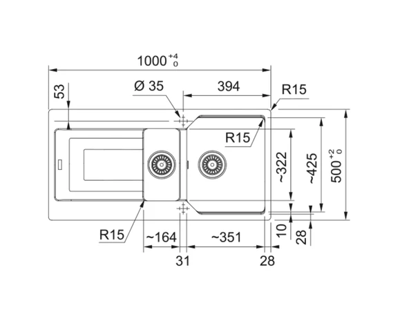 114.0688.456-Franke Urban Ubg 651-100 Bianco Granit Eviye - Resim 2