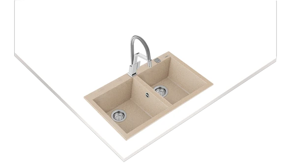 115260016-Teka Forsquare 790 Tg Avena Beige Granit Eviye - Resim 2