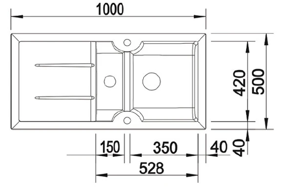 344162-Nuevo Sonas 6 S Çift Yönlü Alu Gri Seramik Eviye - Resim 6