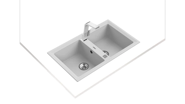 115260012-Teka Stone 90 B-Tg White Granit Eviye - Resim 2