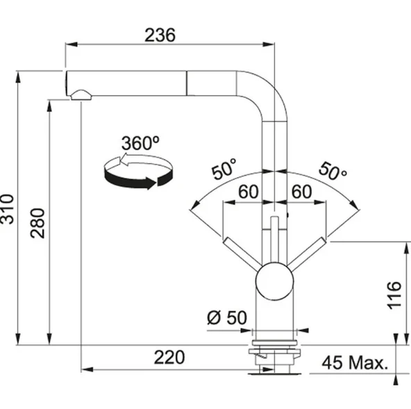115.0663.755-Franke Active Plus Doccia 2.0 Avena Spiralli Armatür - Resim 2