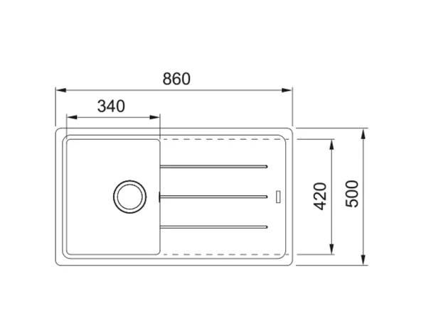 114.0655.947-Franke Basis Bfg 611 Stone Grey Granit Eviye - Resim 2