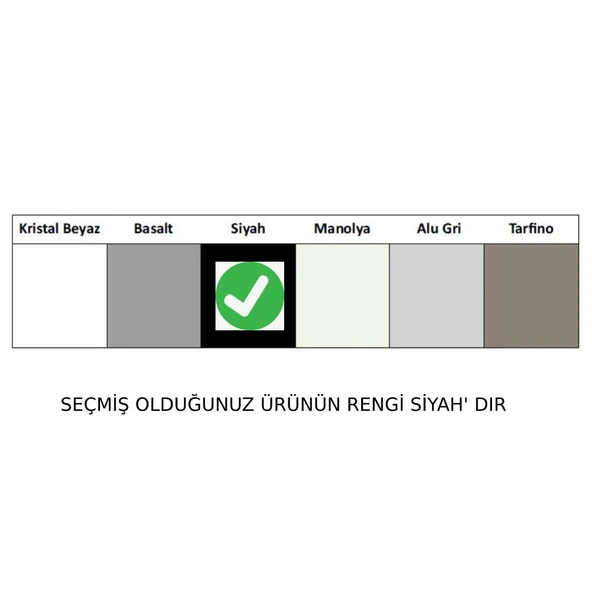 124172-Nuevo Lıberta 6 S Çift Yönlü Siyah Seramik Eviye - Resim 6