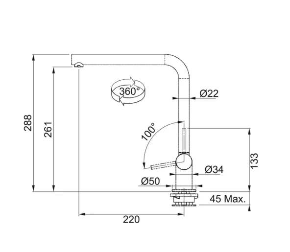 115.0263.158-Franke Neptun Style Window Solution Krom Armatür - Resim 3