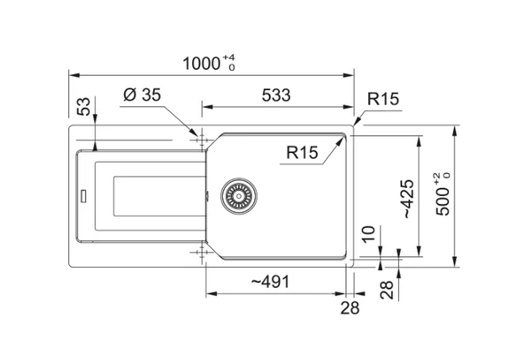 114.0688.450-Franke Urban Ubg 611-100 Bianco Granit Eviye - Resim 2