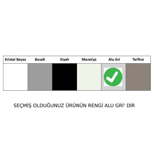 344162-Nuevo Sonas 6 S Çift Yönlü Alu Gri Seramik Eviye - Resim 7