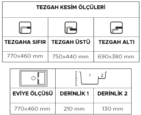 Lenox 770 Granit Eviye (Graphite Grey) - Resim 3