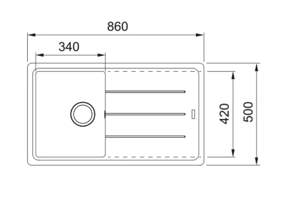 114.0655.972-Franke Basis Bfg 611 Bianco Granit Eviye - Resim 2