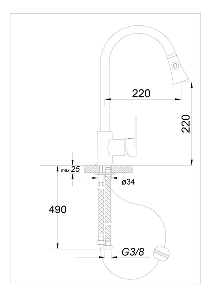 004400-Nuevo Swipper Krom Armatür - Resim 2