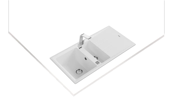 115360012-Teka Stone 60 B-Tg White Granit Eviye - Resim 2