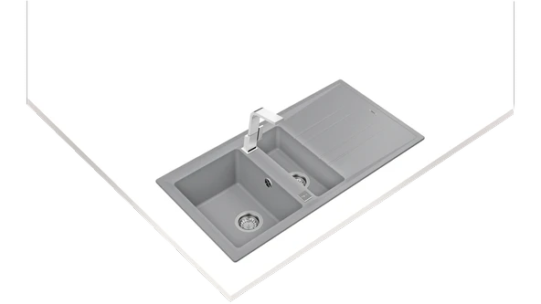 115360007-Teka Stone 60 B-Tg Metallic Grey Granit Eviye - Resim 2