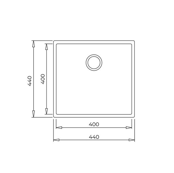 115230025-Teka Square 40.40 Tg Black Granit Eviye - Resim 3