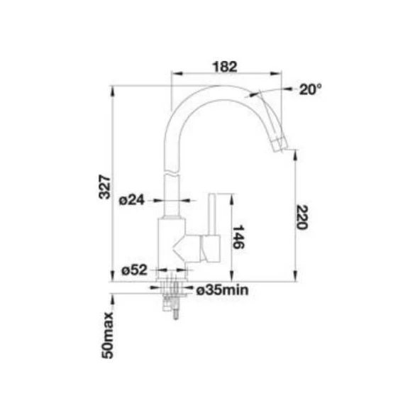 521456-Blanco Mida - S Batarya Alu Metallic Armatür - Resim 2