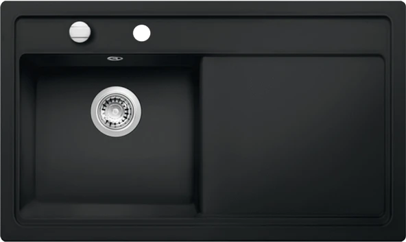 424165-Nuevo Crea 45 S Sağ Damlalıklı Siyah Seramik Eviye ürün görseli