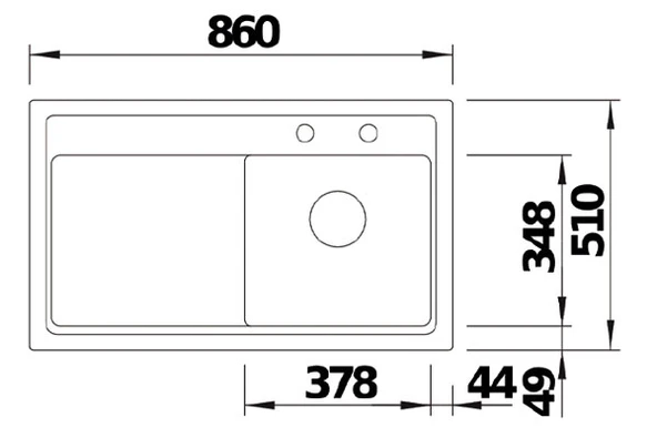 424165-Nuevo Crea 45 S Sağ Damlalıklı Siyah Seramik Eviye - Resim 4